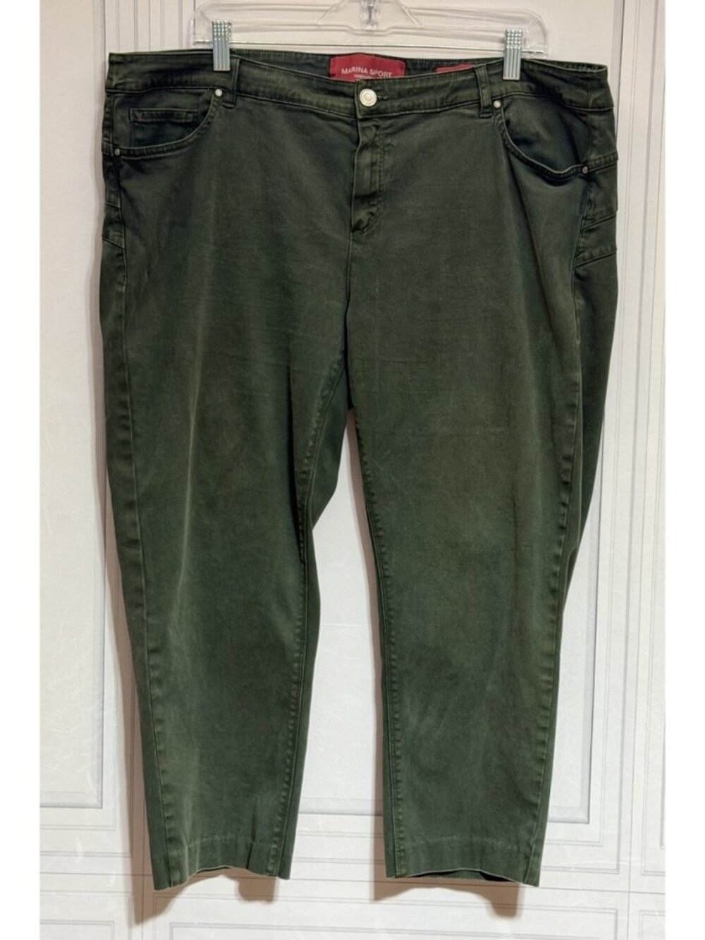 MARINA SPORT by MARINA RINALDI Wonder Jeans Green Hemmed Women’s Size 18